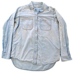 Madewell Women's Faded Blue Button Up Shirt Size XS